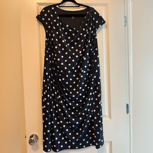 Polka dot navy dress